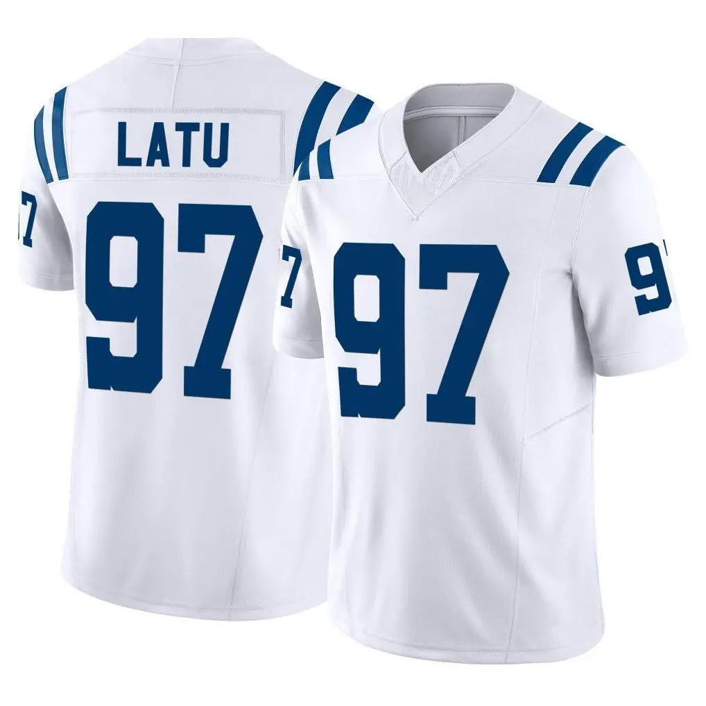 Punc IN.Colts #97 Laiatu Latu Player White Limited Vapor F.U.S.E. Home Game Stitched Jerseys