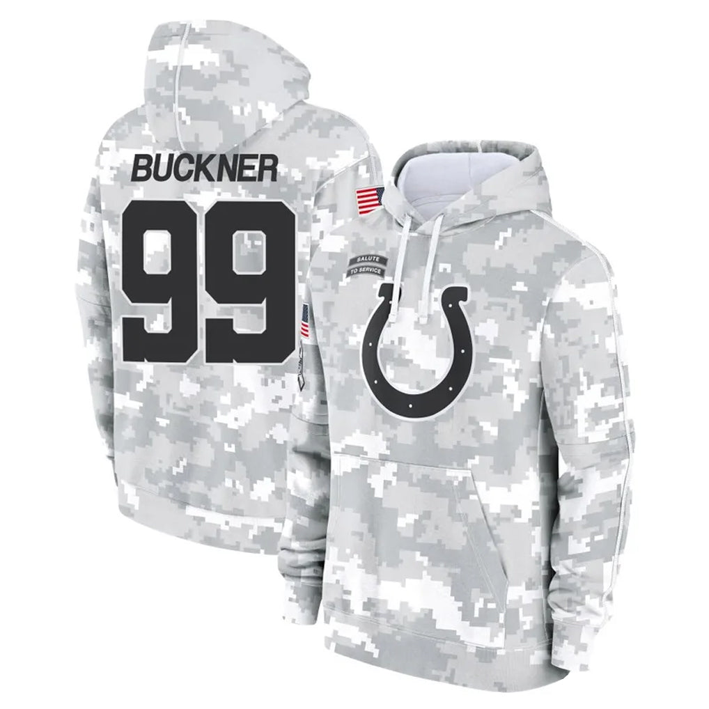 Punc IN.Colts #99 DeForest Buckner Player Arctic Camo Salute to Service Hoodies Limited Game Stitched Jerseys
