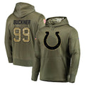 Punc IN.Colts #99 DeForest Buckner Player Olive Salute to Service Pullover Hoodies Home Game Stitched Jerseys