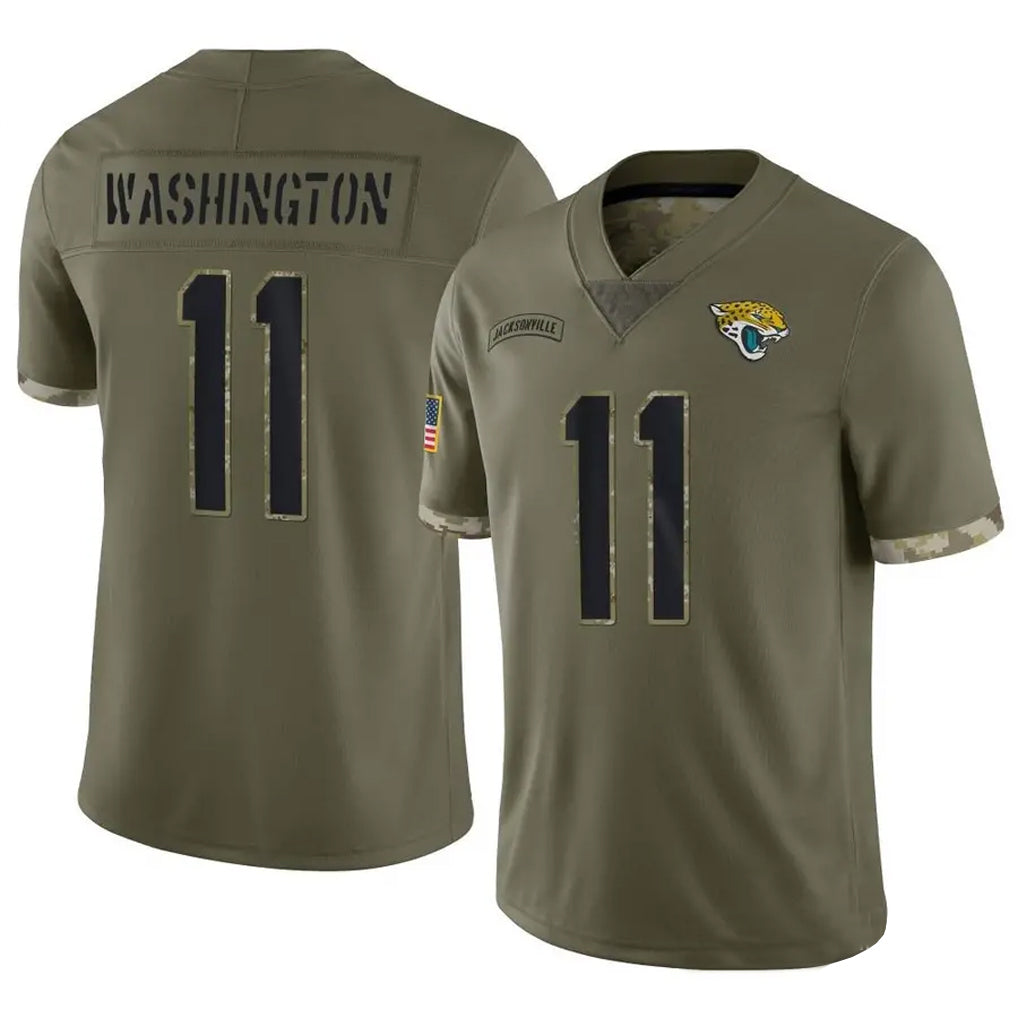 Punc J.Jaguars #11 Parker Washington Player Olive Salute To Service Limited Stitched Jerseys