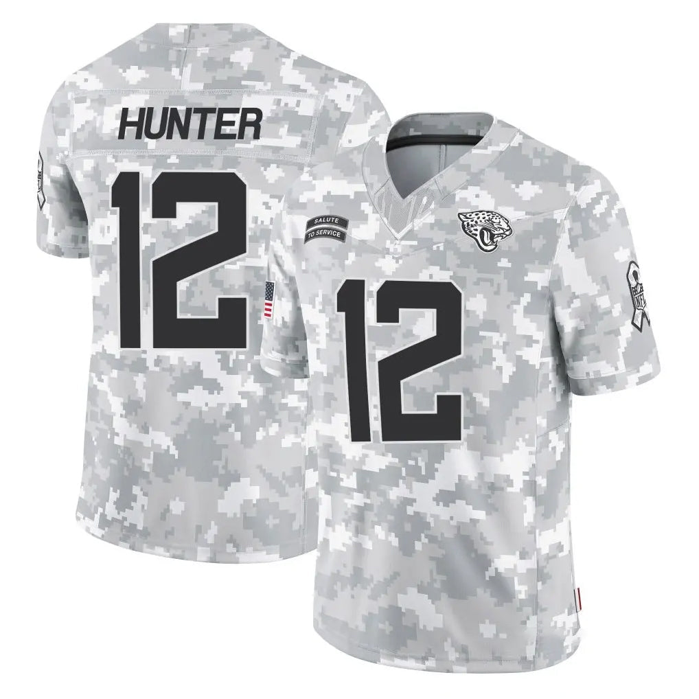 Punc J.Jaguars #12 Travis Hunter Player Arctic Camo Salute To Service Limited Game Stitched Jerseys