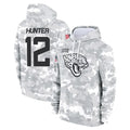Punc J.Jaguars #12 Travis Hunter Player Arctic Camo Salute to Service Hoodies Limited Game Stitched Jerseys