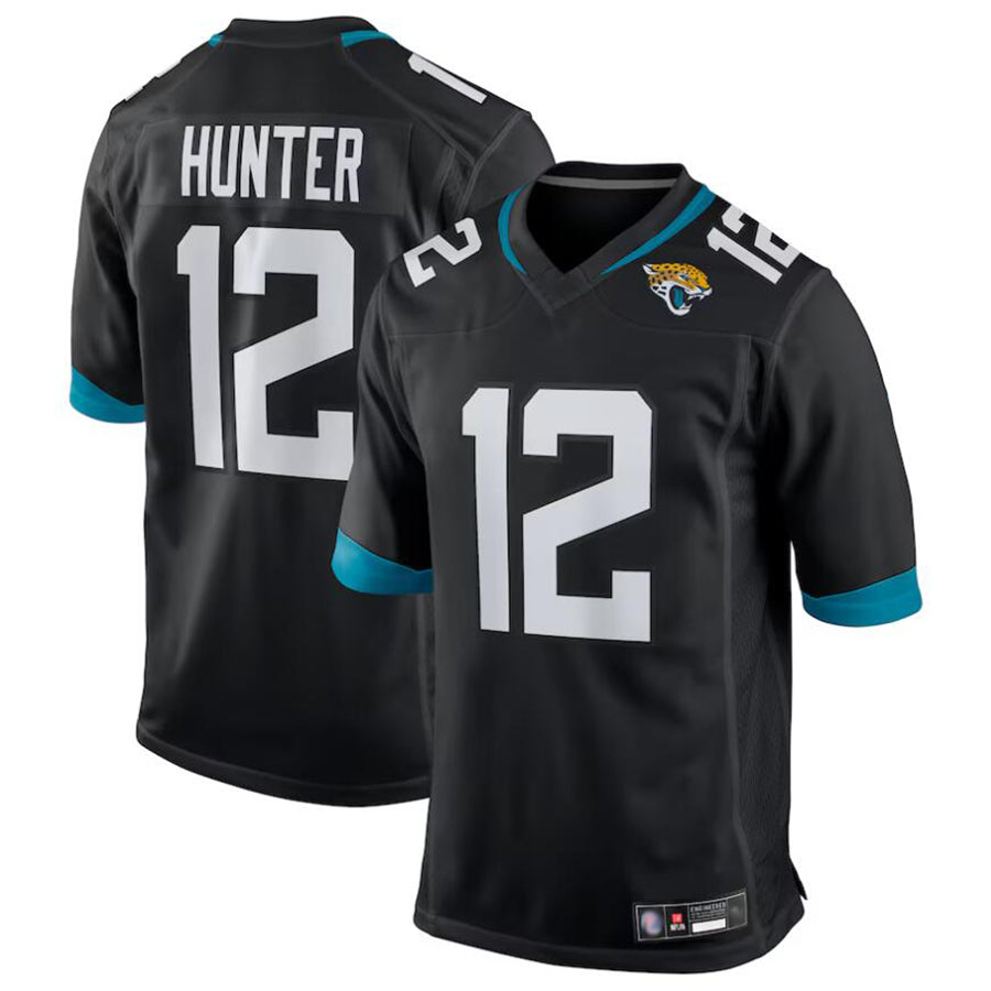 Punc J.Jaguars #12 Travis Hunter Player Black Replica Game Stitched Jerseys