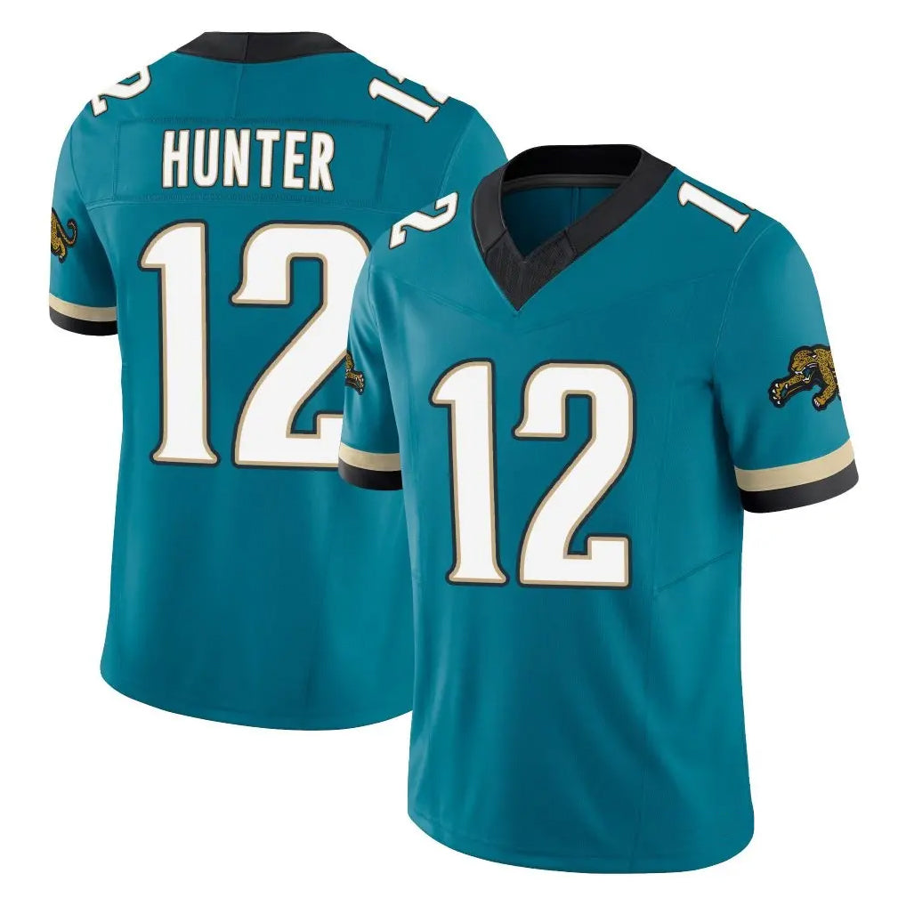 Punc J.Jaguars #12 Travis Hunter Player Teal Prowler Throwback Vapor F.U.S.E. Limited Home Game Stitched Jerseys