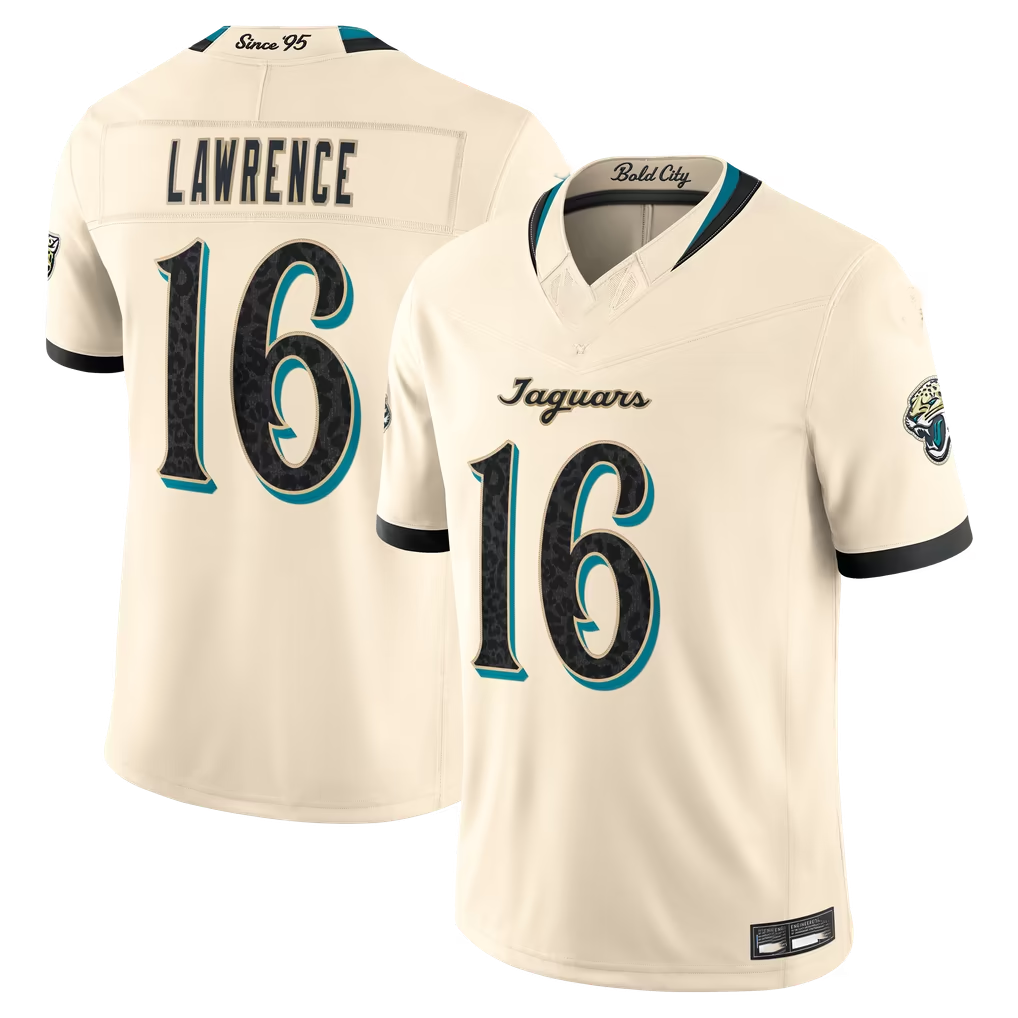Punc J.Jaguars #16 Trevor Lawrence Natural 2026 Rivalries Collection Game Stitched Jerseys