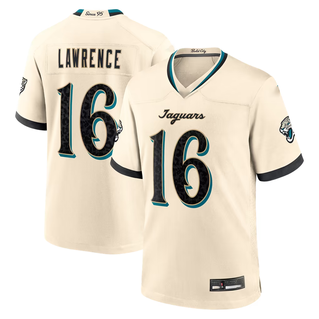 Punc J.Jaguars #16 Trevor Lawrence Natural 2026 Rivalries Collection Limited Stitched Jerseys