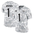 Punc J.Jaguars #1 Montaric Brown Player Arctic Camo Salute To Service Limited Game Stitched Jerseys