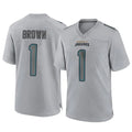 Punc J.Jaguars #1 Montaric Brown Player Gray Atmosphere Fashion Home Game Stitched Jerseys