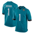 Punc J.Jaguars #1 Montaric Brown Player Teal Home Game Stitched Jerseys