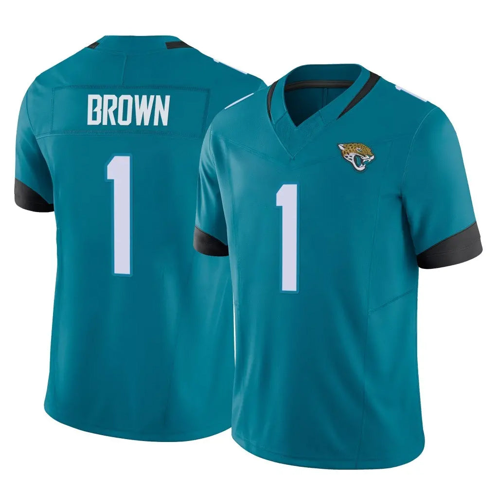 Punc J.Jaguars #1 Montaric Brown Player Teal Vapor F.U.S.E. Limited Home Game Stitched Jerseys