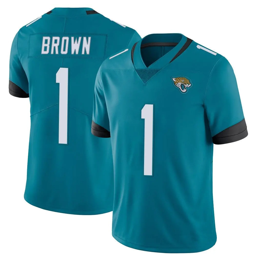 Punc J.Jaguars #1 Montaric Brown Player Teal Vapor Untouchable Limited Home Game Stitched Jerseys