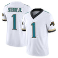 Punc J.Jaguars #1 Montaric Brown Player White Prowler Throwback Vapor F.U.S.E. Limited Home Game Stitched Jerseys