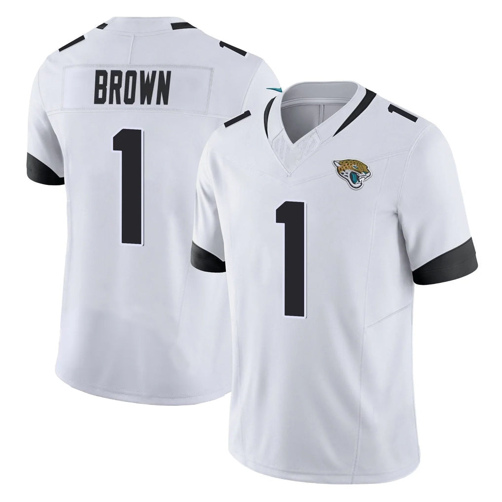 Punc J.Jaguars #1 Montaric Brown Player White Vapor F.U.S.E. Limited Home Game Stitched Jerseys