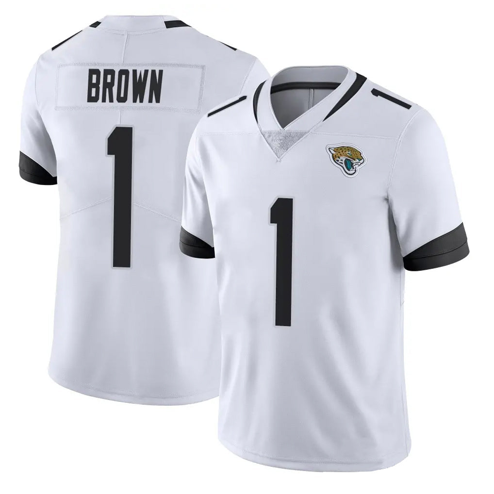 Punc J.Jaguars #1 Montaric Brown Player White Vapor Untouchable Limited Home Game Stitched Jerseys