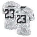 Punc J.Jaguars #23 Foyesade Oluokun Player Arctic Camo Salute To Service Limited Game Stitched Jerseys