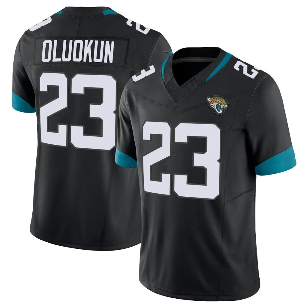 Punc J.Jaguars #23 Foyesade Oluokun Player Black Vapor F.U.S.E. Limited Home Game Stitched Jerseys