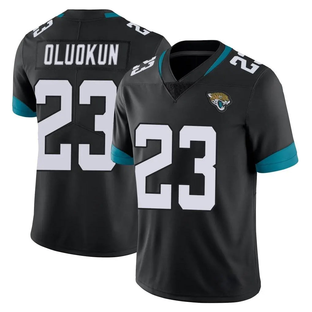 Punc J.Jaguars #23 Foyesade Oluokun Player Black Vapor Untouchable Limited Home Game Stitched Jerseys
