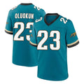 Punc J.Jaguars #23 Foyesade Oluokun Player Teal Prowler Throwback Limited Home Game Stitched Jerseys