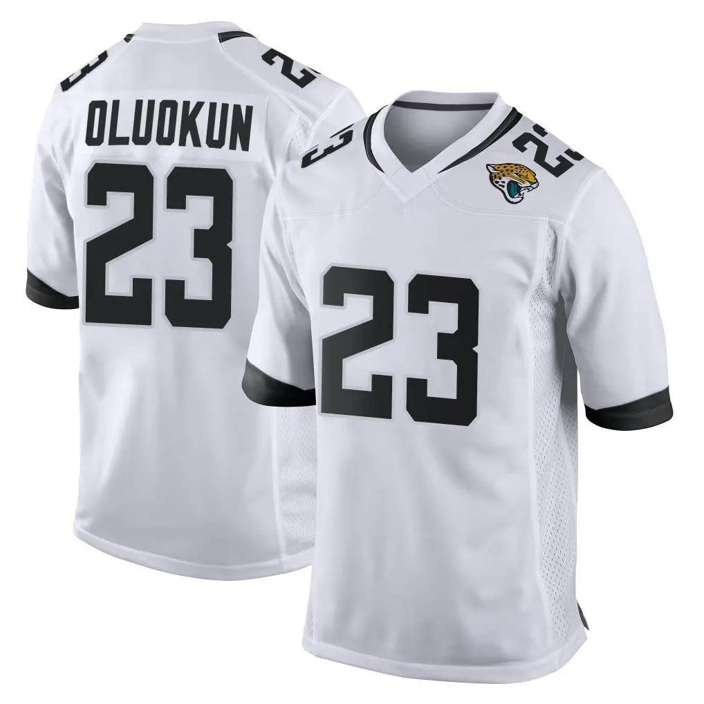 Punc J.Jaguars #23 Foyesade Oluokun Player White Home Game Stitched Jerseys