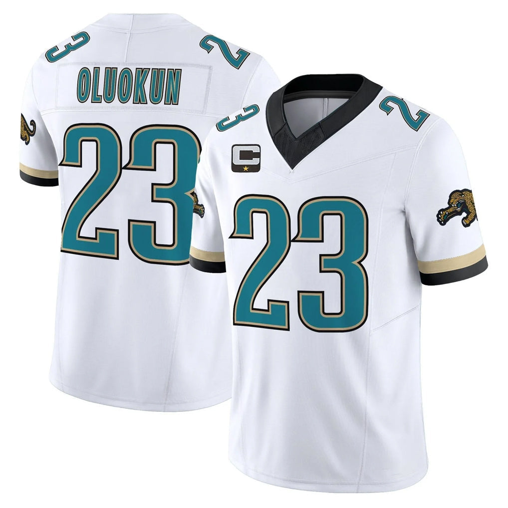 Punc J.Jaguars #23 Foyesade Oluokun Player White Prowler Throwback Vapor F.U.S.E. Limited Home Game Stitched Jerseys
