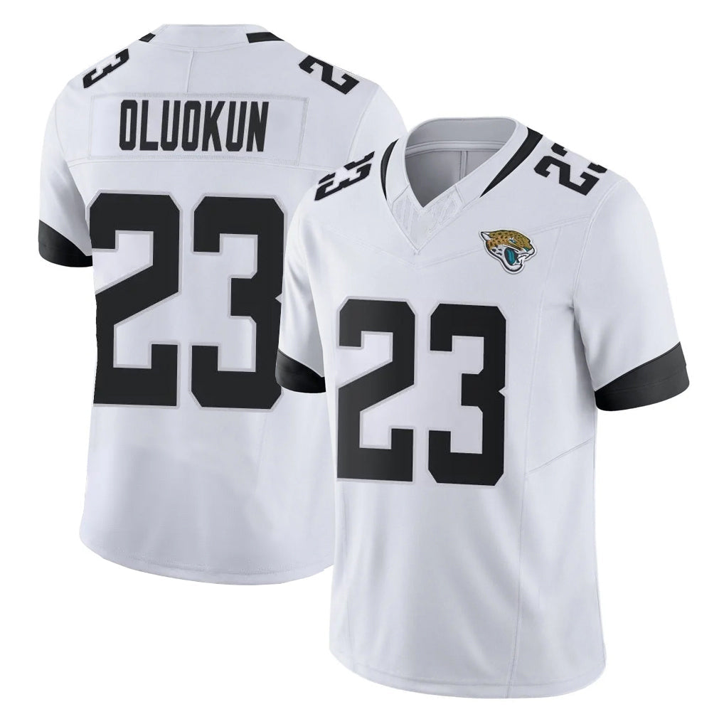 Punc J.Jaguars #23 Foyesade Oluokun Player White Vapor F.U.S.E. Limited Home Game Stitched Jerseys