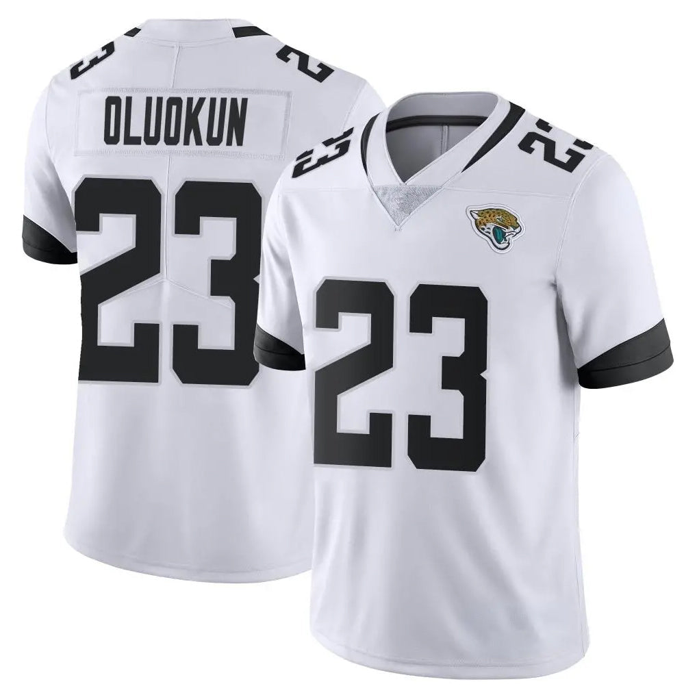 Punc J.Jaguars #23 Foyesade Oluokun Player White Vapor Untouchable Limited Home Game Stitched Jerseys