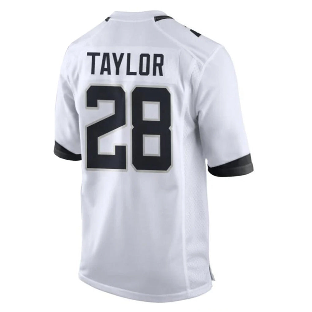 Punc J.Jaguars #28 Fred Taylor Player White Home Game Stitched Jerseys