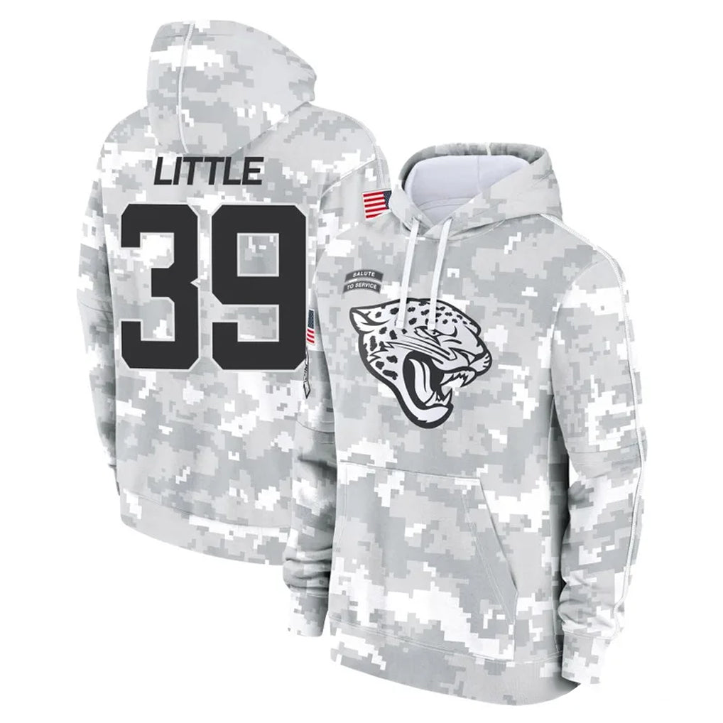 Punc J.Jaguars #39 Cam Little Player Arctic Camo Salute to Service Hoodies Limited Game Stitched Jerseys