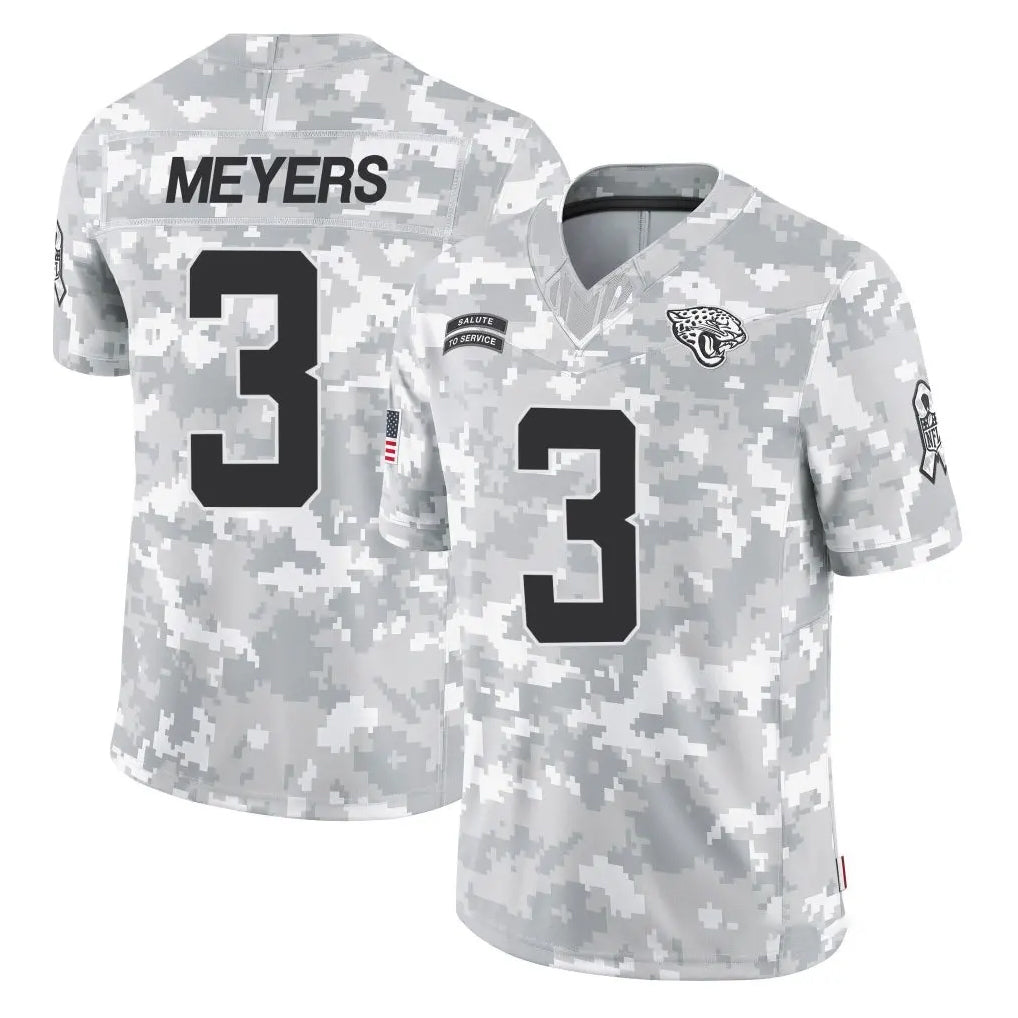 Punc J.Jaguars #3 Jakobi Meyers Player Arctic Camo Salute To Service Limited Game Stitched Jerseys