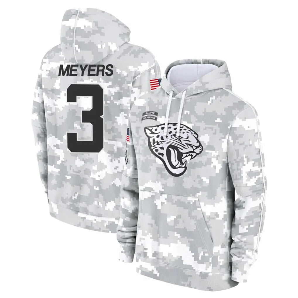 Punc J.Jaguars #3 Jakobi Meyers Player Arctic Camo Salute to Service Hoodies Limited Game Stitched Jerseys