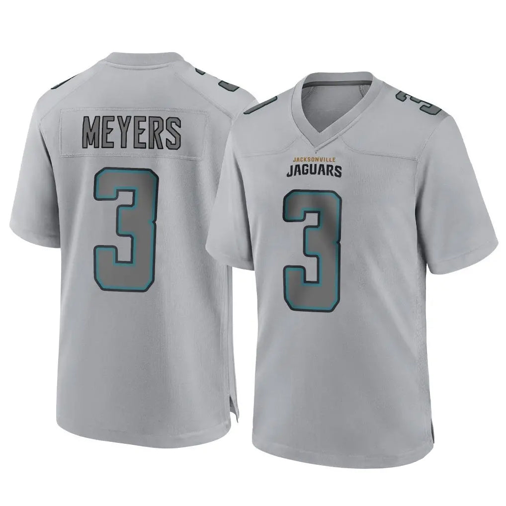 Punc J.Jaguars #3 Jakobi Meyers Player Gray Atmosphere Fashion Home Game Stitched Jerseys