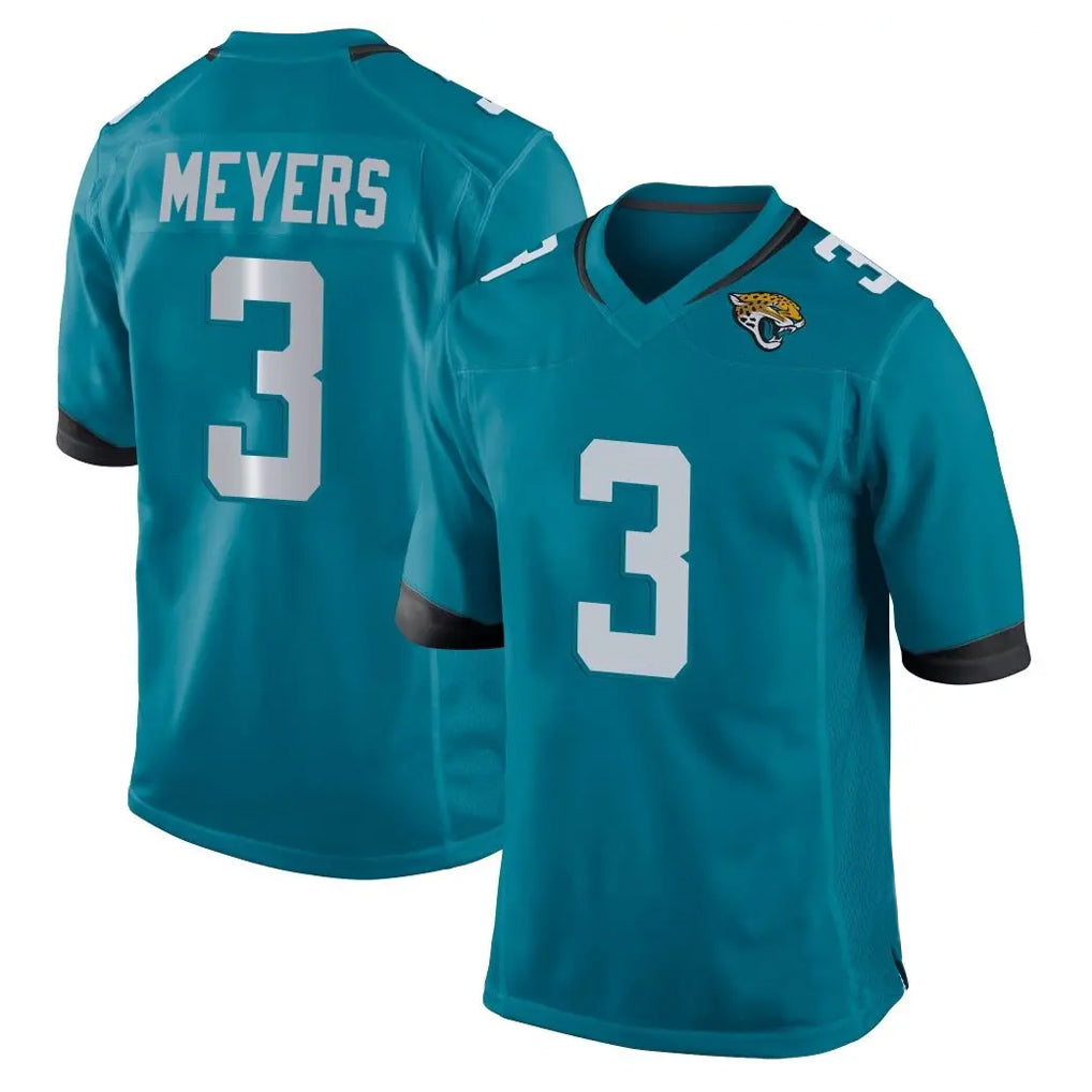 Punc J.Jaguars #3 Jakobi Meyers Player Teal Home Game Stitched Jerseys