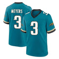 Punc J.Jaguars #3 Jakobi Meyers Player Teal Prowler Throwback Limited Home Game Stitched Jerseys