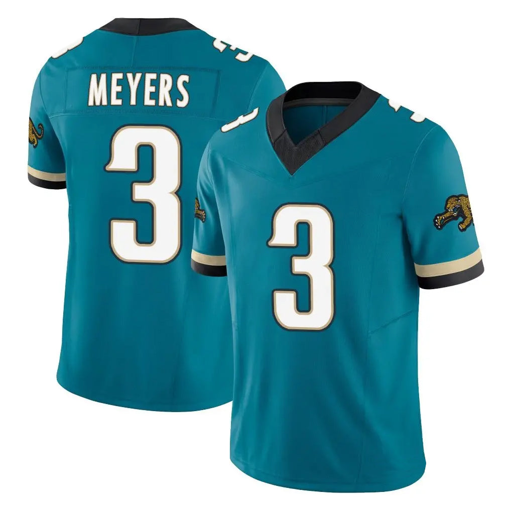 Punc J.Jaguars #3 Jakobi Meyers Player Teal Prowler Throwback Vapor F.U.S.E. Limited Home Game Stitched Jerseys