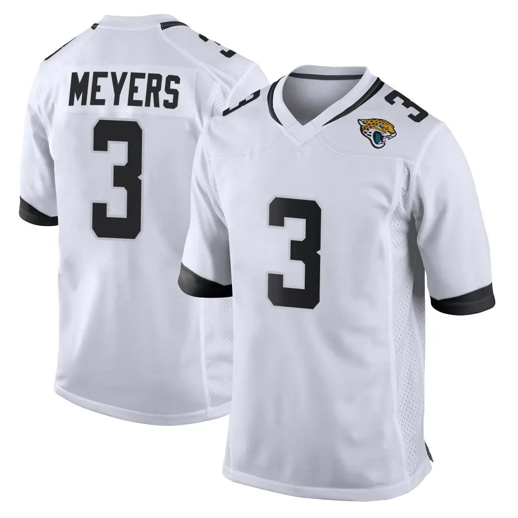 Punc J.Jaguars #3 Jakobi Meyers Player White Home Game Stitched Jerseys