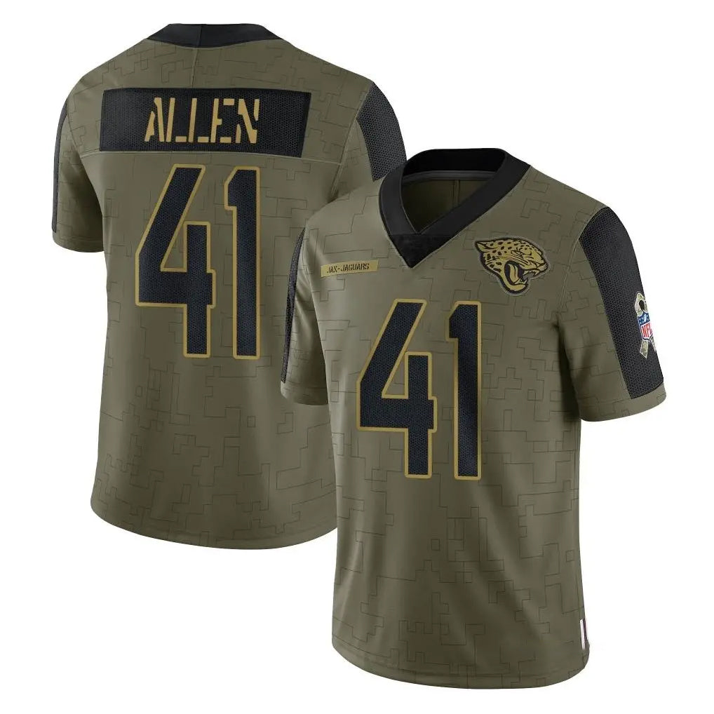 Punc J.Jaguars #41 Josh Hines-Allen Player Olive Salute To Service Limited Game Stitched Jerseys