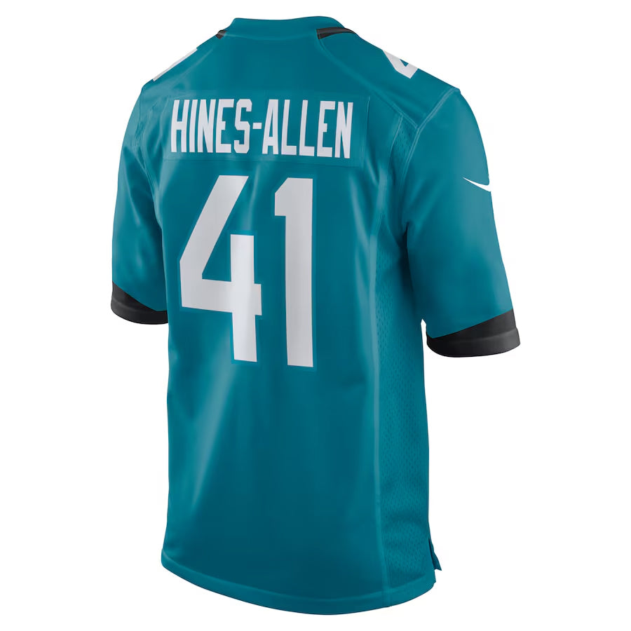 Punc J.Jaguars #41 Josh Hines-Allen Player Teal Home Game Football Jerseys