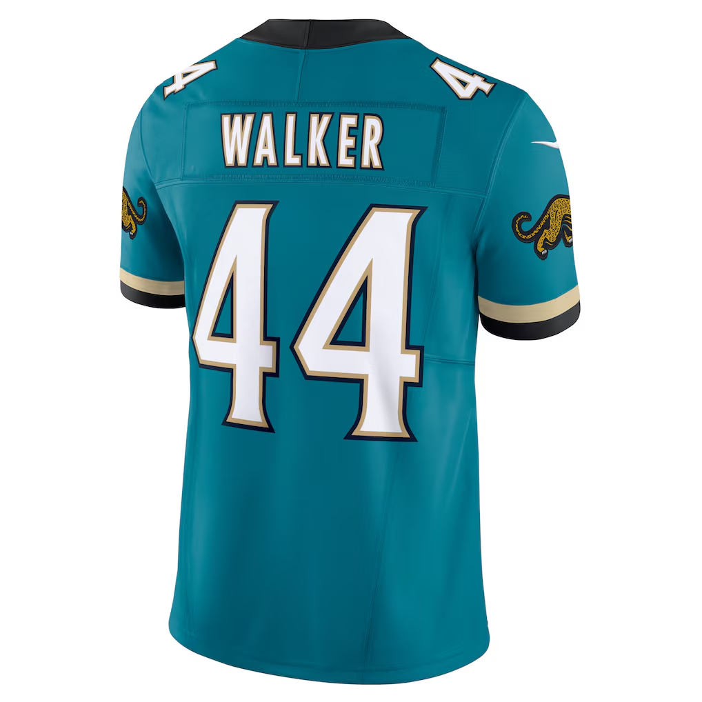 Punc J.Jaguars #44 Travon Walker Teal Prowler Throwback Vapor F.U.S.E. Limited Stitched Jerseys