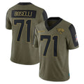 Punc J.Jaguars #71 Tony Boselli?Player Olive Salute To Service Limited Game Stitched Jerseys