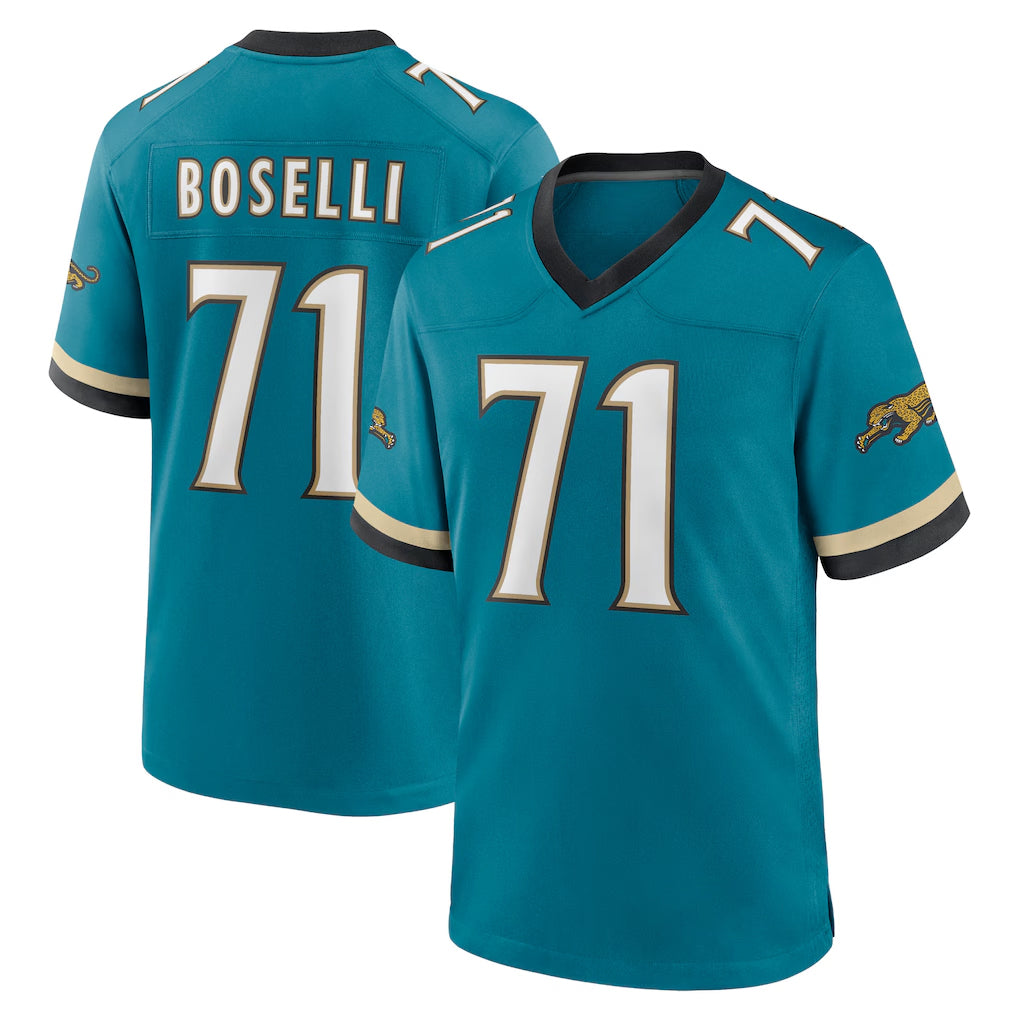 Punc J.Jaguars #71 Tony Boselli?Player Teal Prowler Throwback Limited Home Game Stitched Jerseys