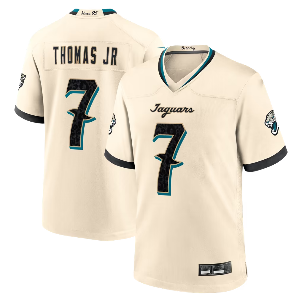 Punc J.Jaguars #7 Brian Thomas Jr. Natural 2026 Rivalries Collection Game Stitched Jerseys