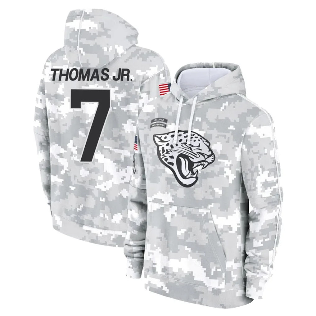 Punc J.Jaguars #7 Brian Thomas Jr. Player Arctic Camo Salute to Service Hoodies Limited Game Stitched Jerseys