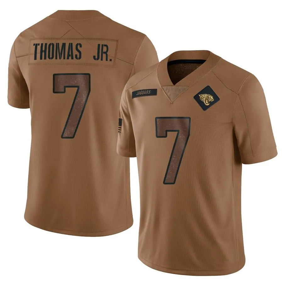 Punc J.Jaguars #7 Brian Thomas Jr. Player Brown Salute To Service Limited Stitched Jerseys