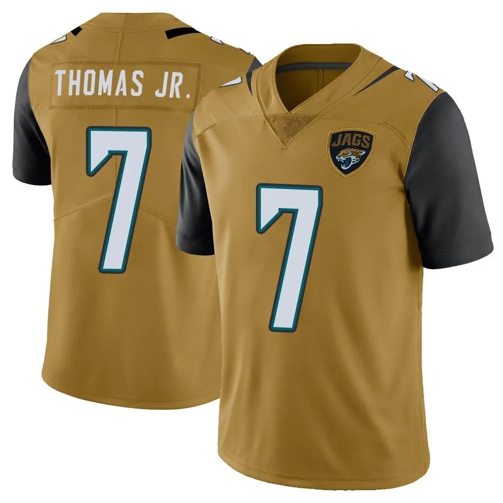 Punc J.Jaguars #7 Brian Thomas Jr. Player Gold Vapor Limited Home Game Stitched Jerseys