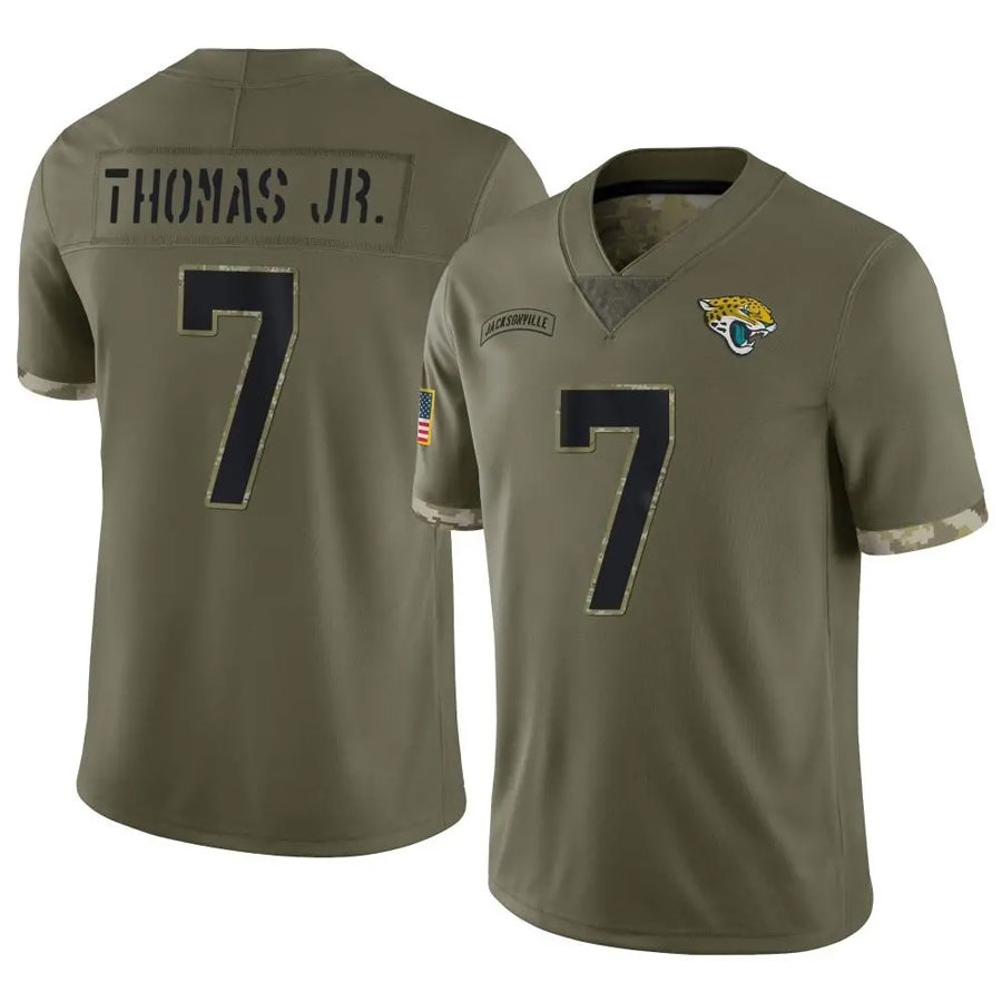 Punc J.Jaguars #7 Brian Thomas Jr. Player Olive Salute To Service Limited Stitched Jerseys