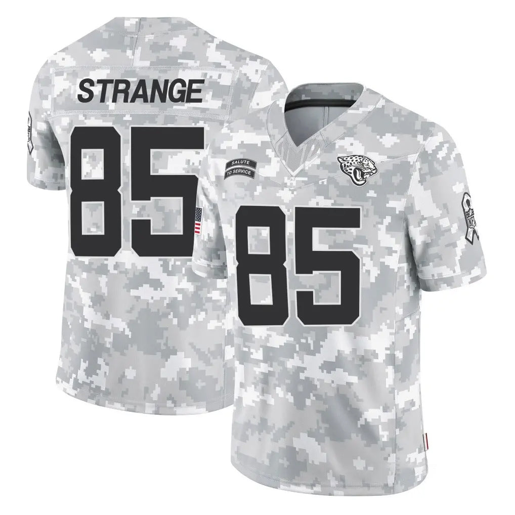 Punc J.Jaguars #85 Brenton Strange Player Arctic Camo Salute To Service Limited Game Stitched Jerseys