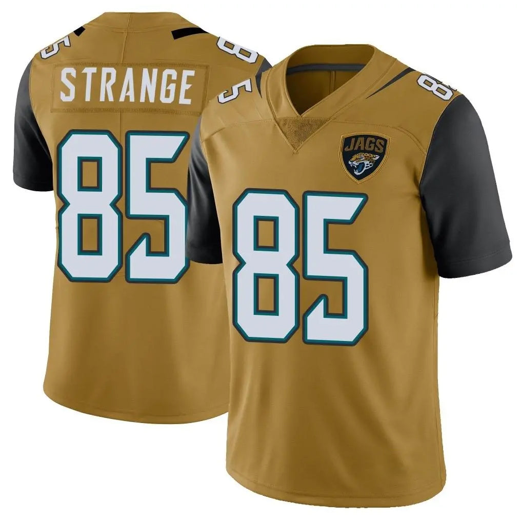 Punc J.Jaguars #85 Brenton Strange Player Gold Vapor Limited Home Game Stitched Jerseys