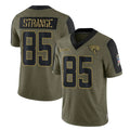 Punc J.Jaguars #85 Brenton Strange Player Olive Salute To Service Limited Game Stitched Jerseys