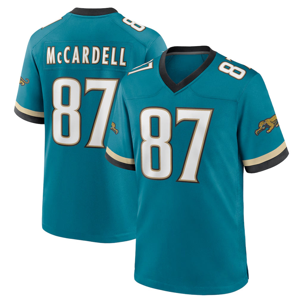 Punc J.Jaguars #87 Keenan McCardell Player Teal Prowler Throwback Limited Home Game Stitched Jerseys