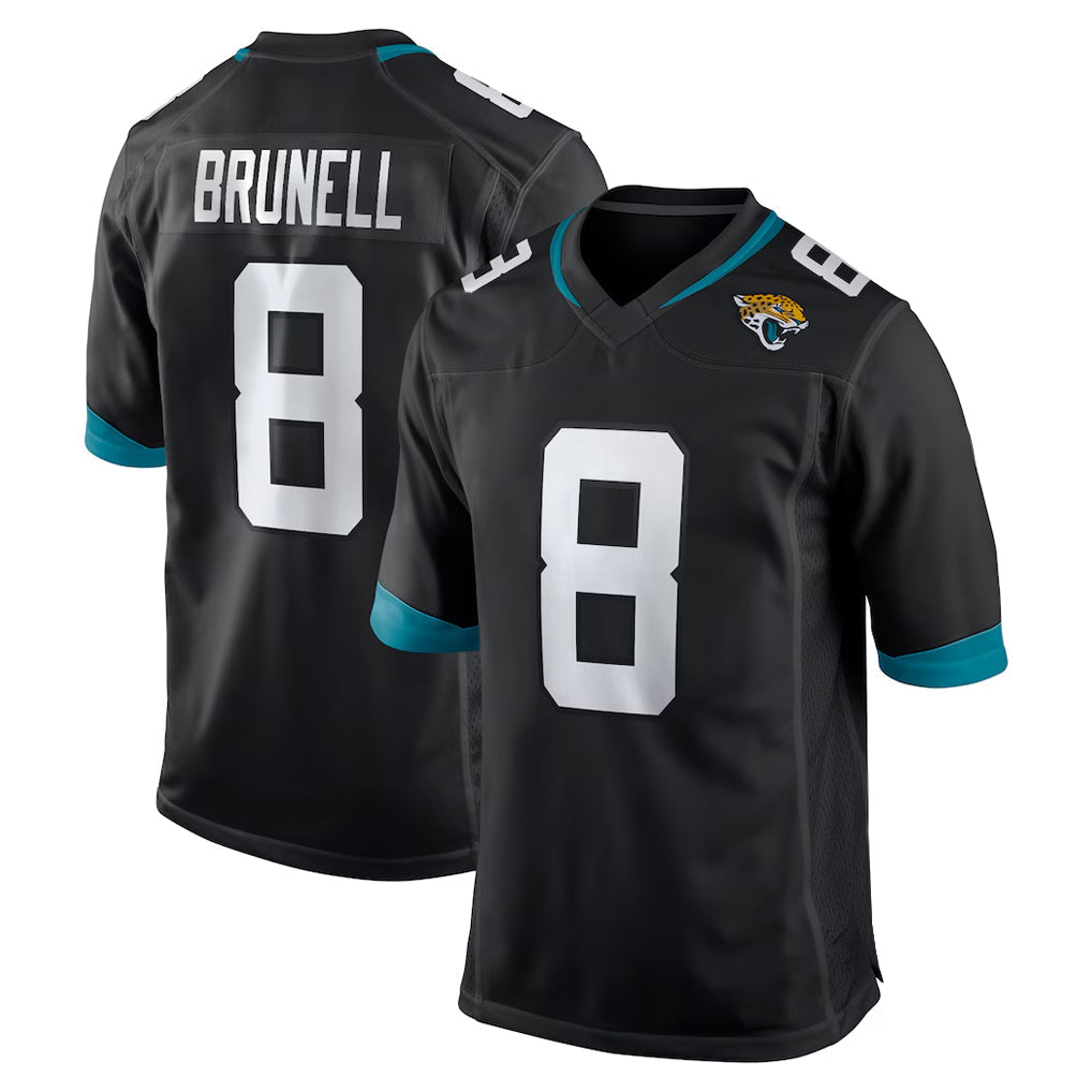 Punc J.Jaguars #8 Mark Brunell?Player Black Home Game Stitched Jerseys